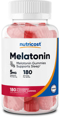 Nutricost Melatonin 5mg Strawberry Gummies bottle front