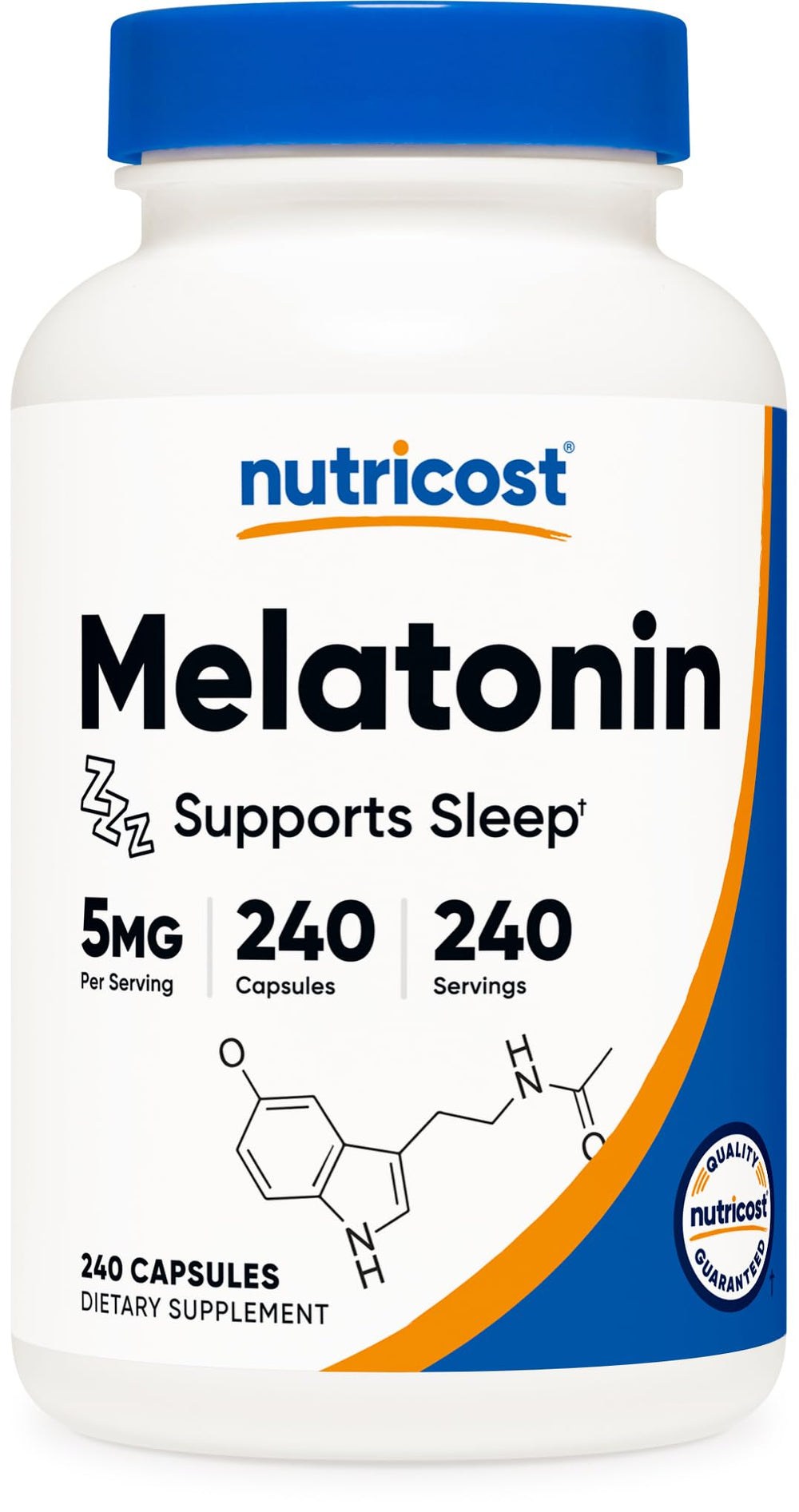 Nutricost Melatonin 5mg bottle front view