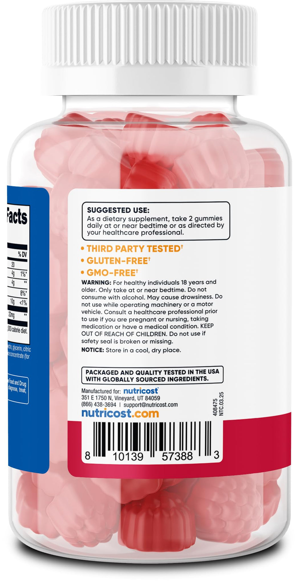 Nutricost Melatonin Gummies product packaging