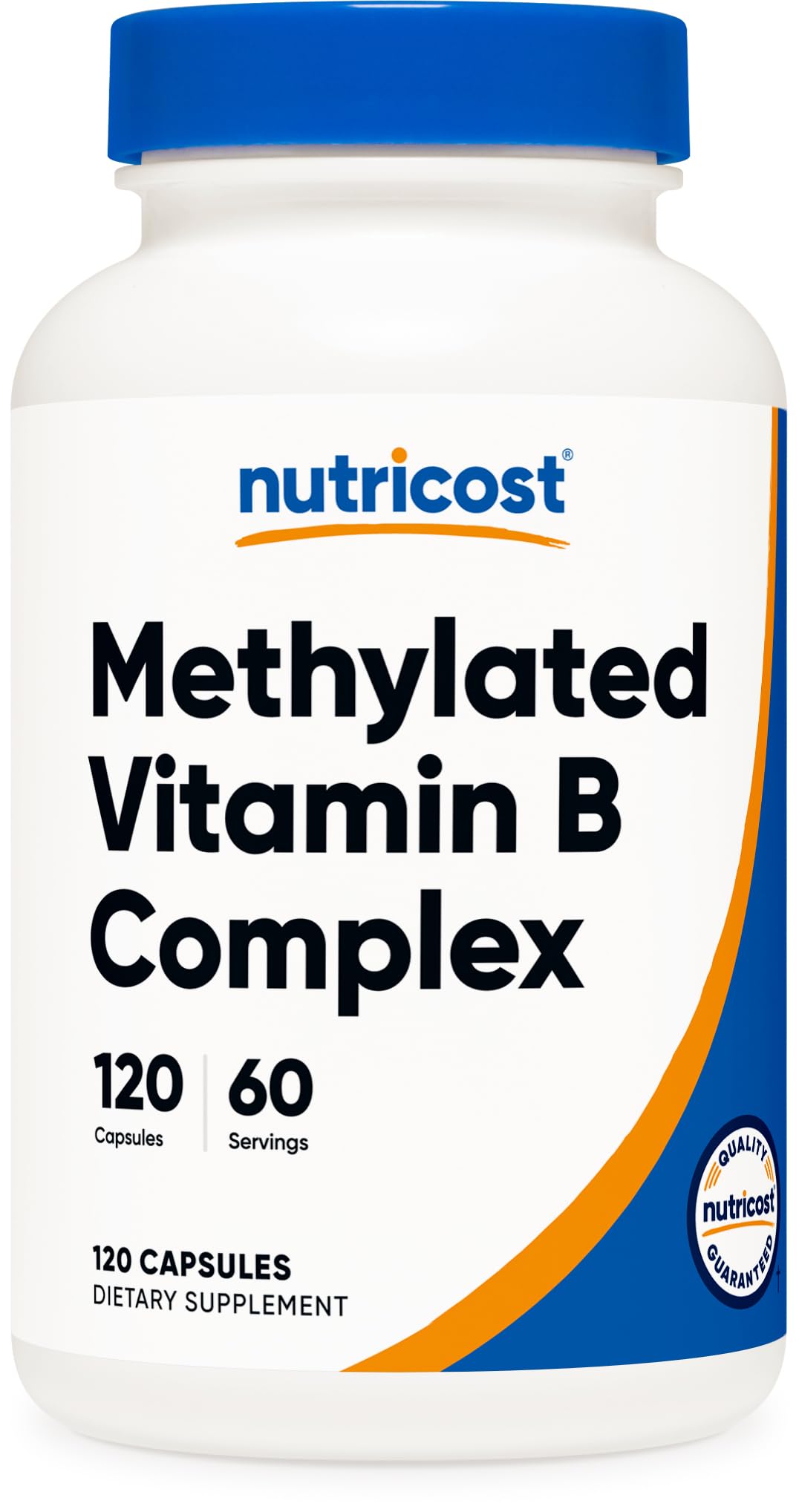Nutricost Methylated Vitamin B Complex bottle with 120 capsules, gluten-free