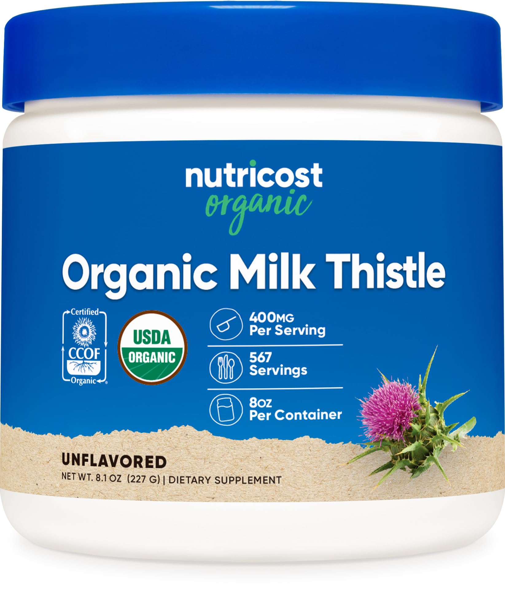Nutricost Organic Milk Thistle bottle 8 oz - unflavored