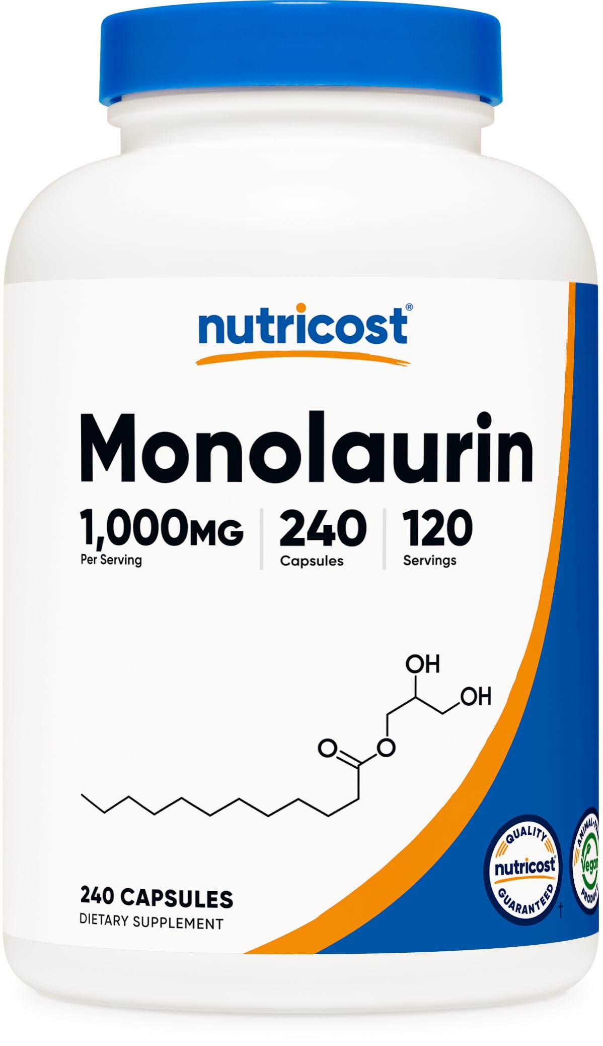 Nutricost Monolaurin 1000 mg bottle