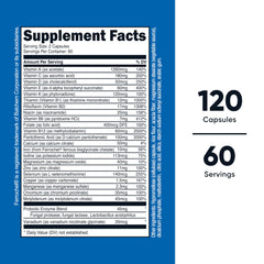 Close-up of Nutricost Multivitamin with Probiotics bottle label