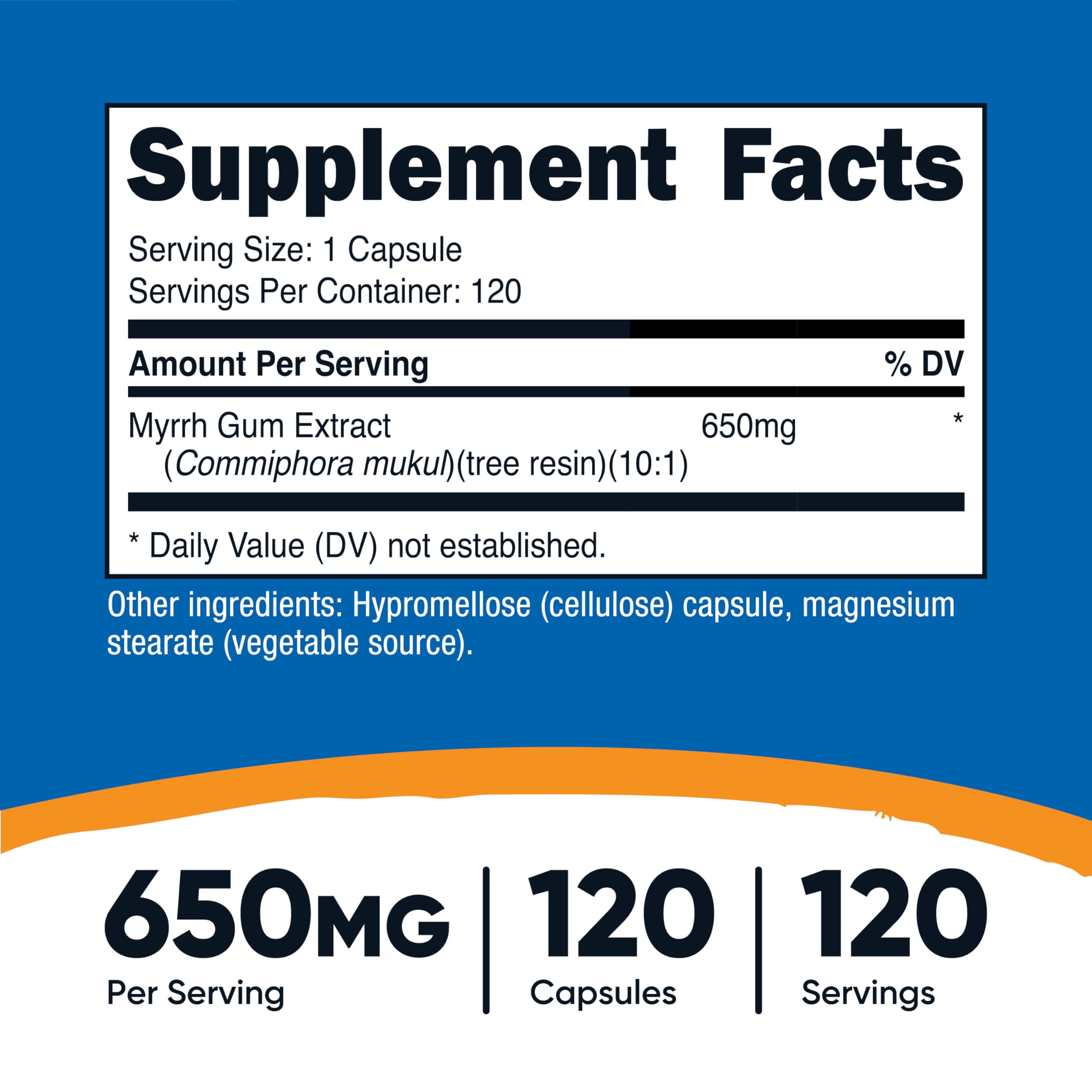 Nutricost Myrrh Extract Capsules bottle label