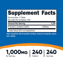 Label detail showing vegan and gluten-free claims on NAC bottle