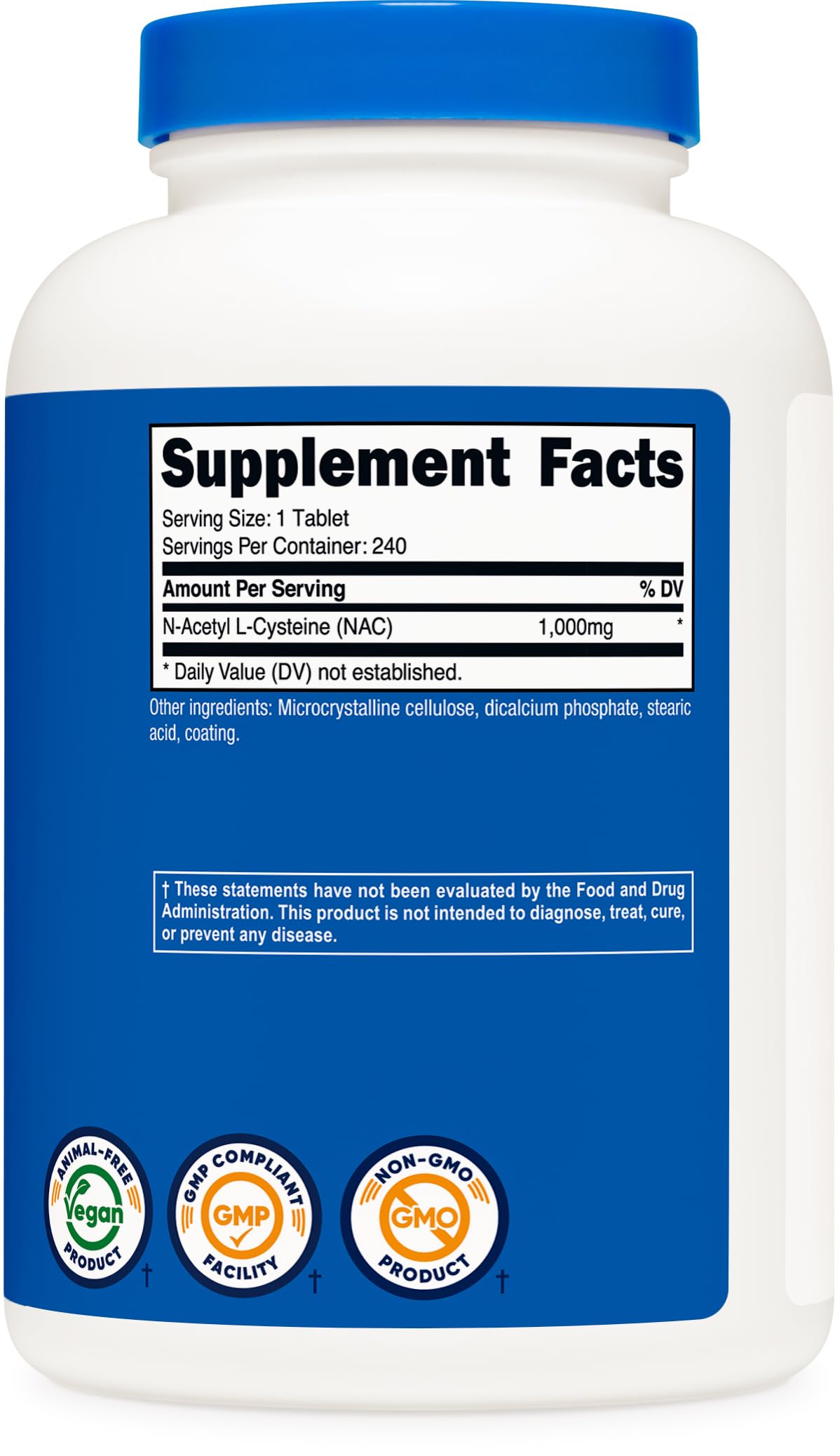 Packaging with GMP-compliant and NSF-certified facility badges