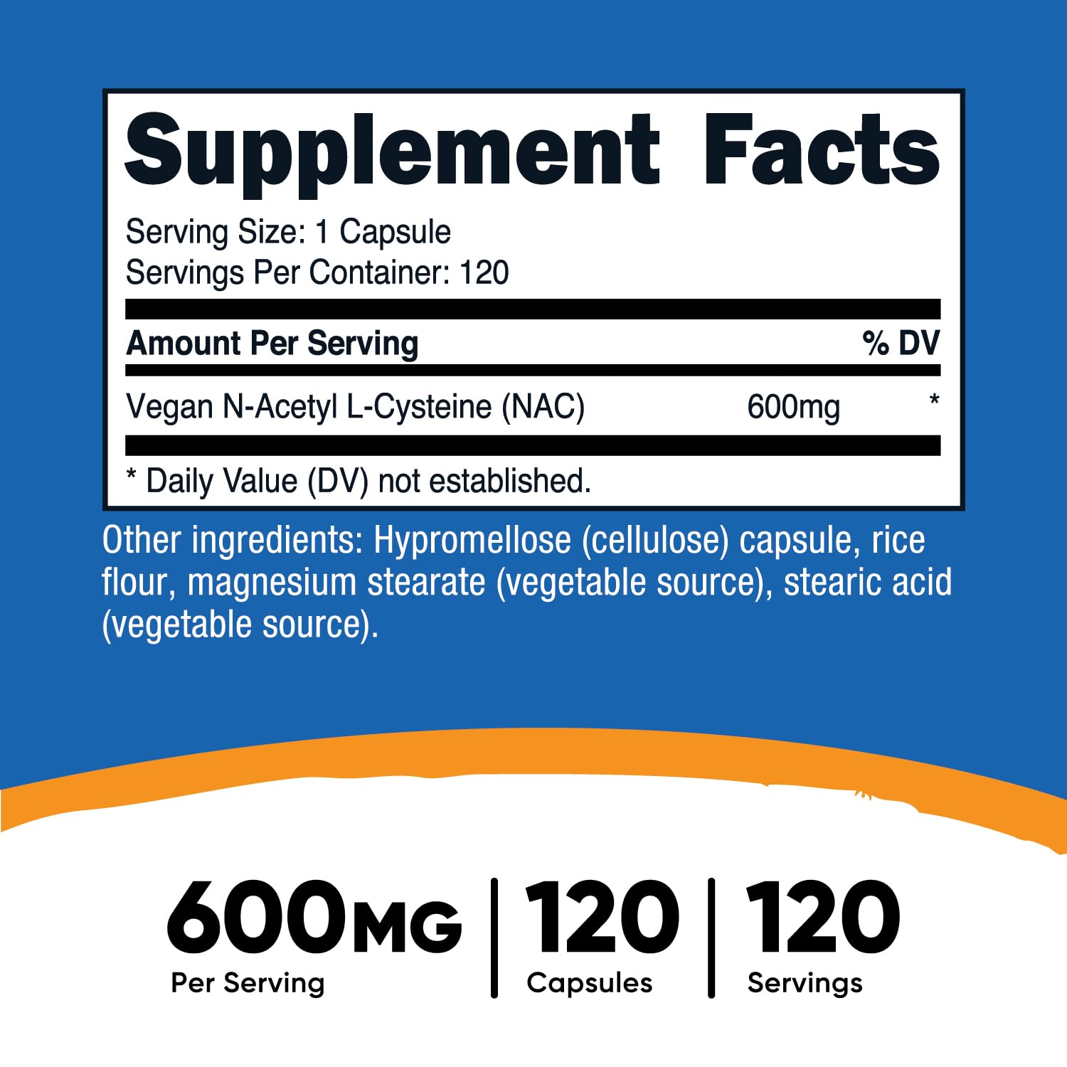 Close-up of NAC 600mg capsules