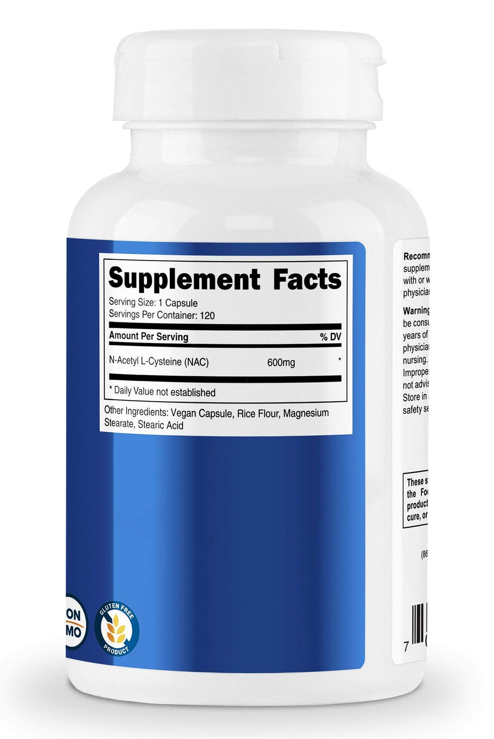 Nutricost NAC 600mg label with clear ingredient information