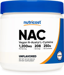 Nutricost NAC Powder 250g bottle front label