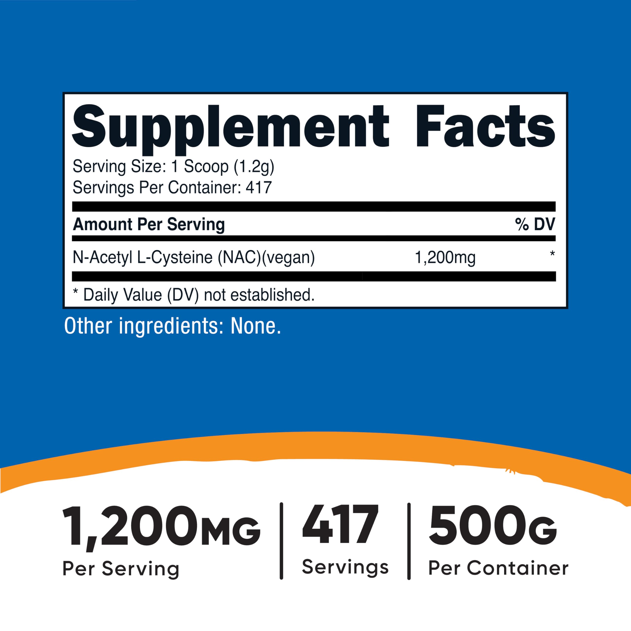 Nutricost NAC powder bottle with label