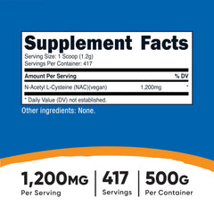 Nutricost NAC powder bottle with label