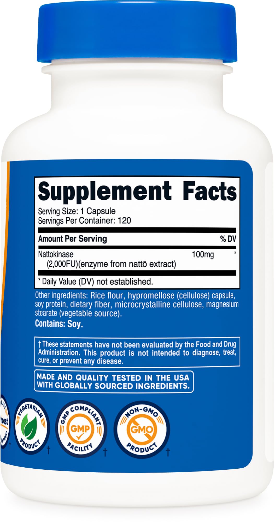 ISO-accredited third-party testing label for Nutricost Nattokinase