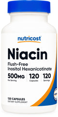 Nutricost Niacin flush-free Inositol Hexanicotinate bottle label