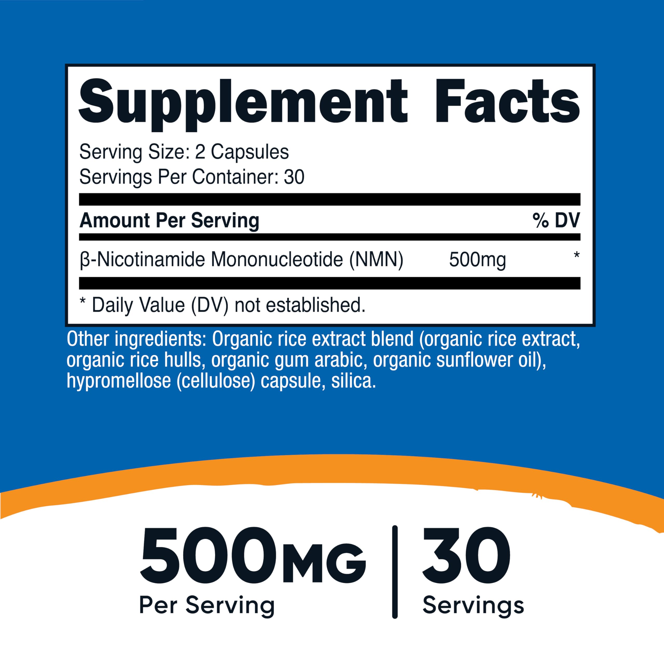 Nutricost NMN bottle showing 60 capsules