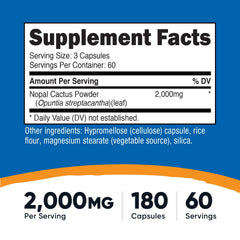 Serving size image showing 2000mg of nopal cactus per serving