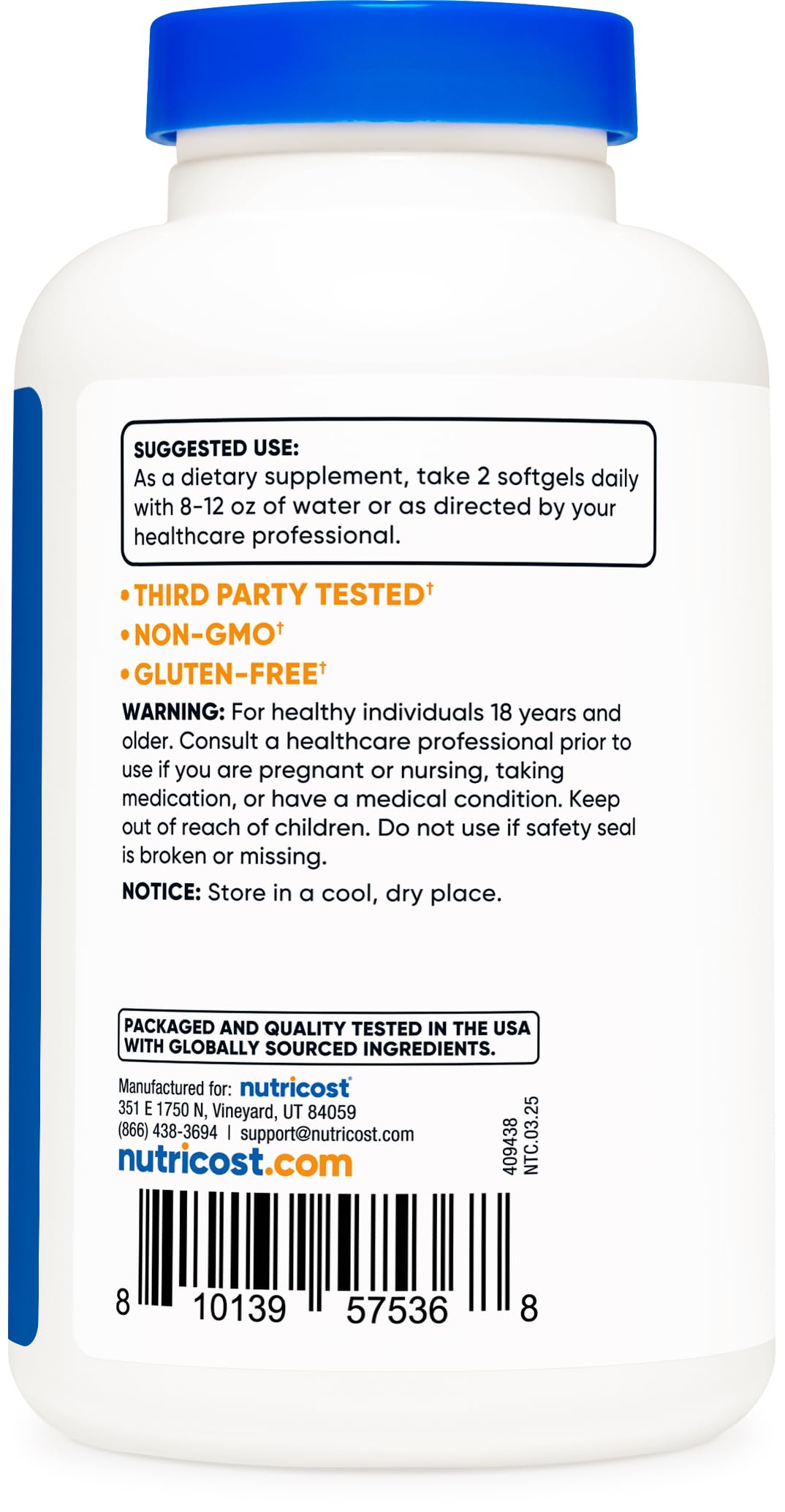 Nutricost olive oil supplement packaging