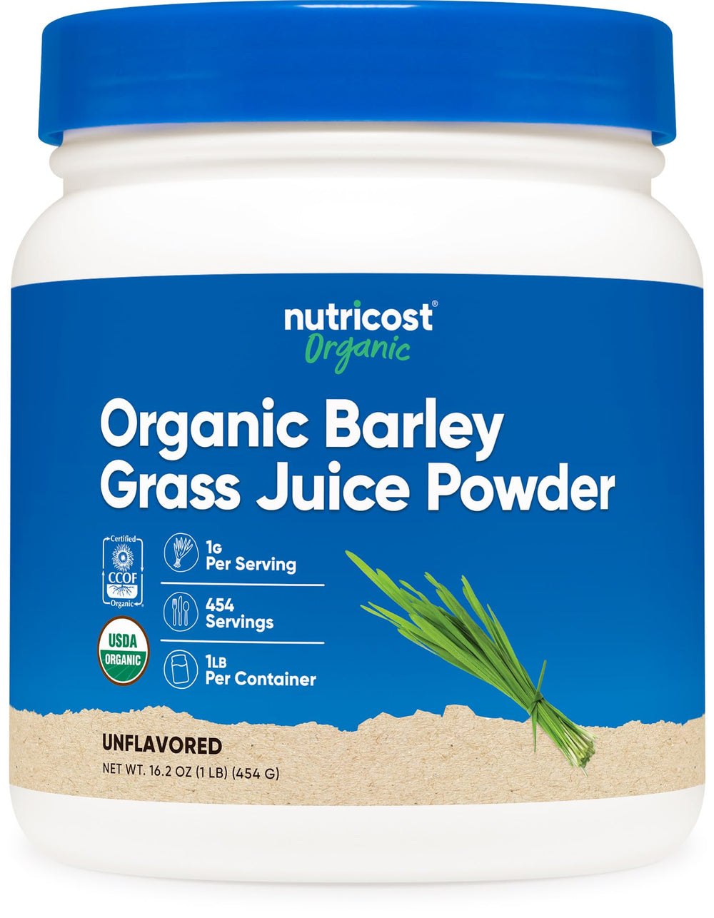 Nutricost Organic Barley Grass Juice Powder 1 lb bottle