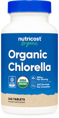 Nutricost Organic Chlorella 500mg bottle – front view