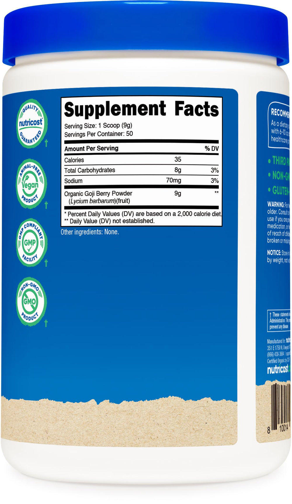 Close-up of Goji Berry Powder packaging