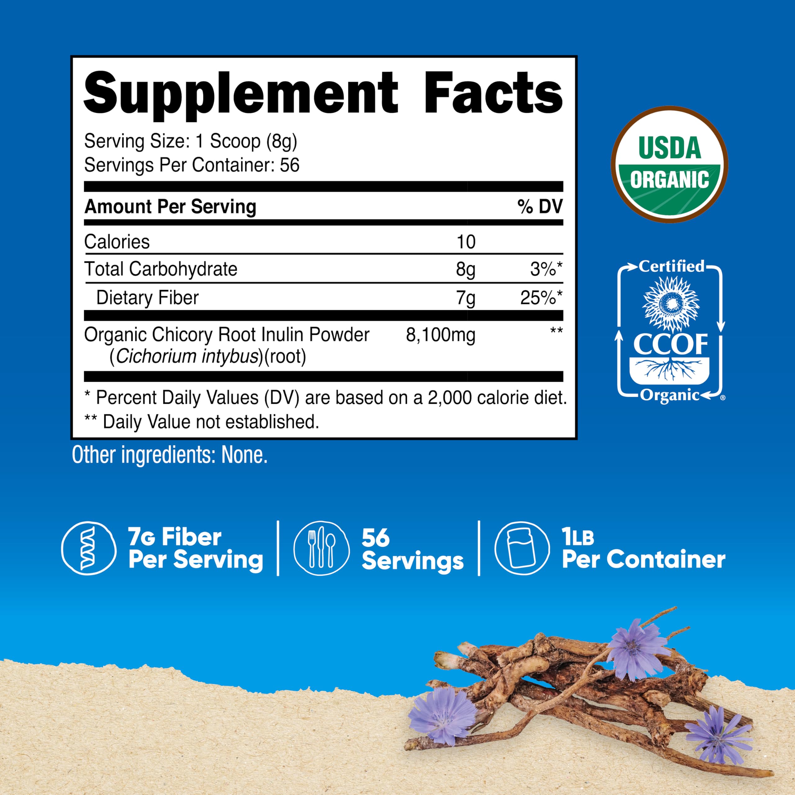 Included serving scoop with Nutricost Inulin powder