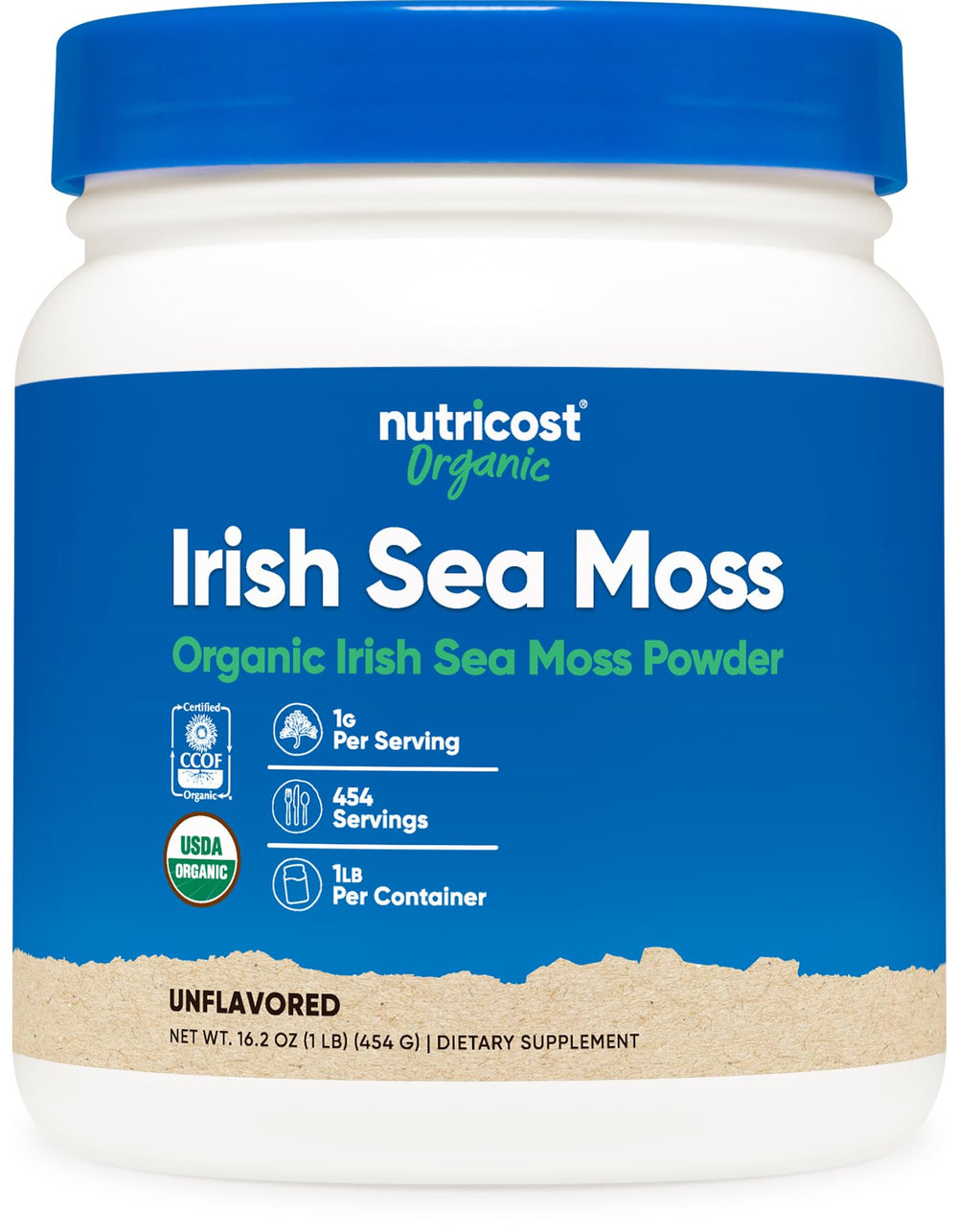 Nutricost Organic Irish Moss Powder bottle front view