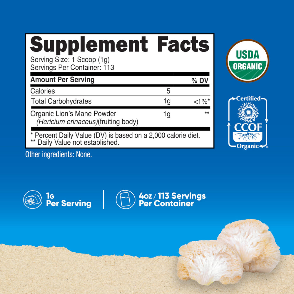 Nutricost Organic Lion's Mane powder packaging