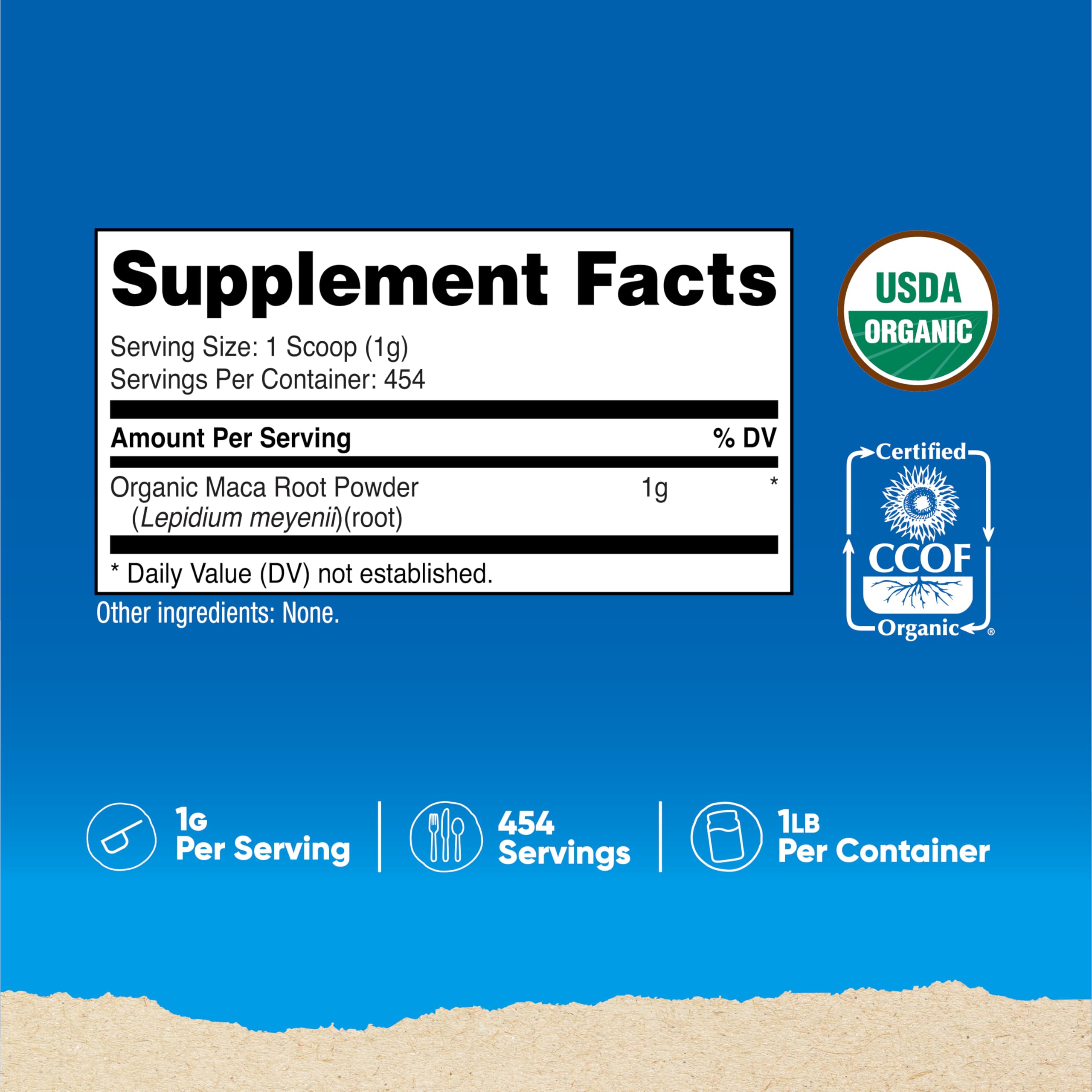 Close-up of Nutricost Maca Root Powder bottle showing label