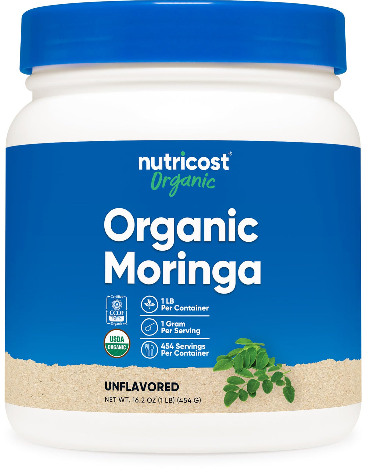 Nutricost Organic Moringa Powder 1 lb bottle