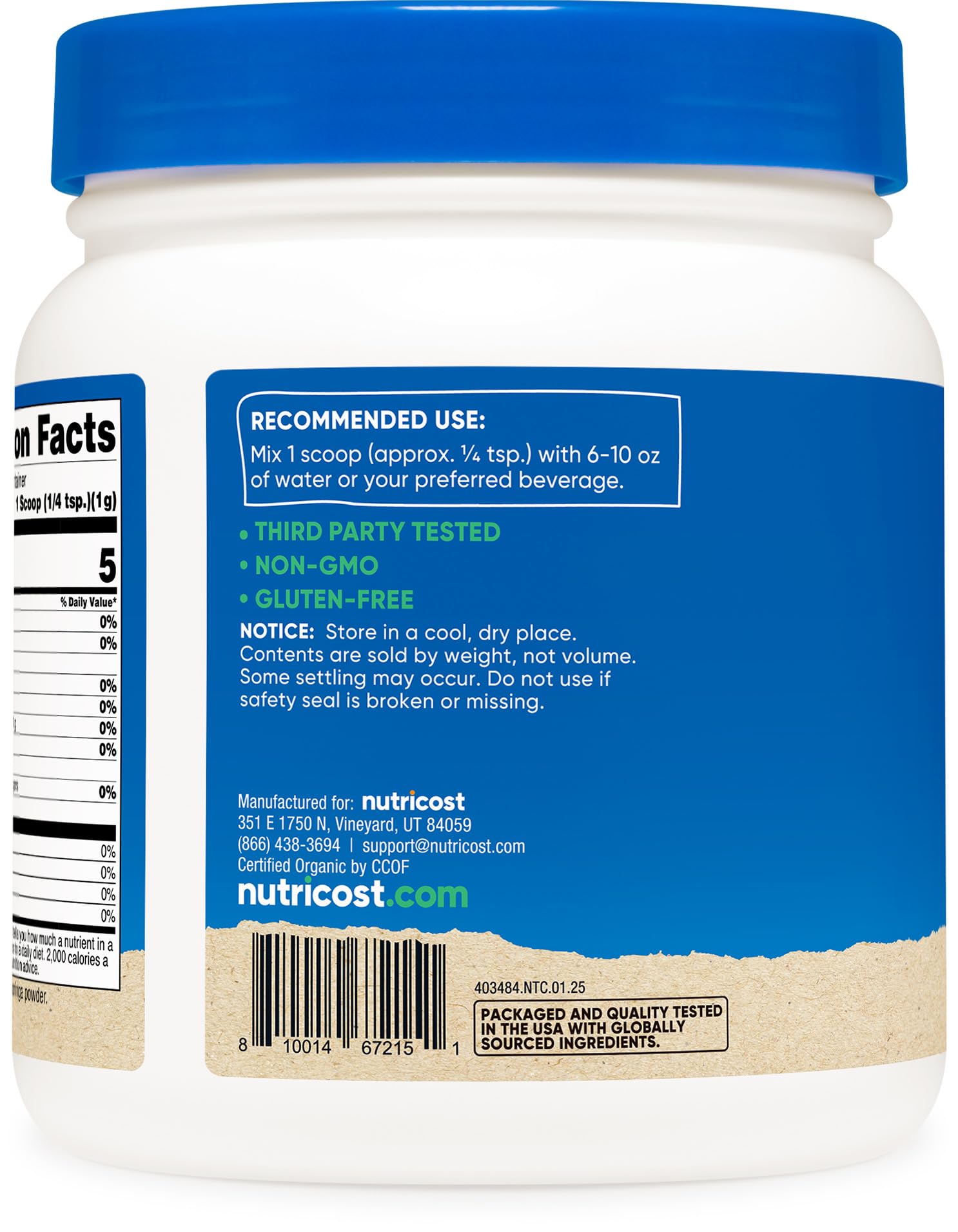 Nutricost Organic Moringa Powder packaging