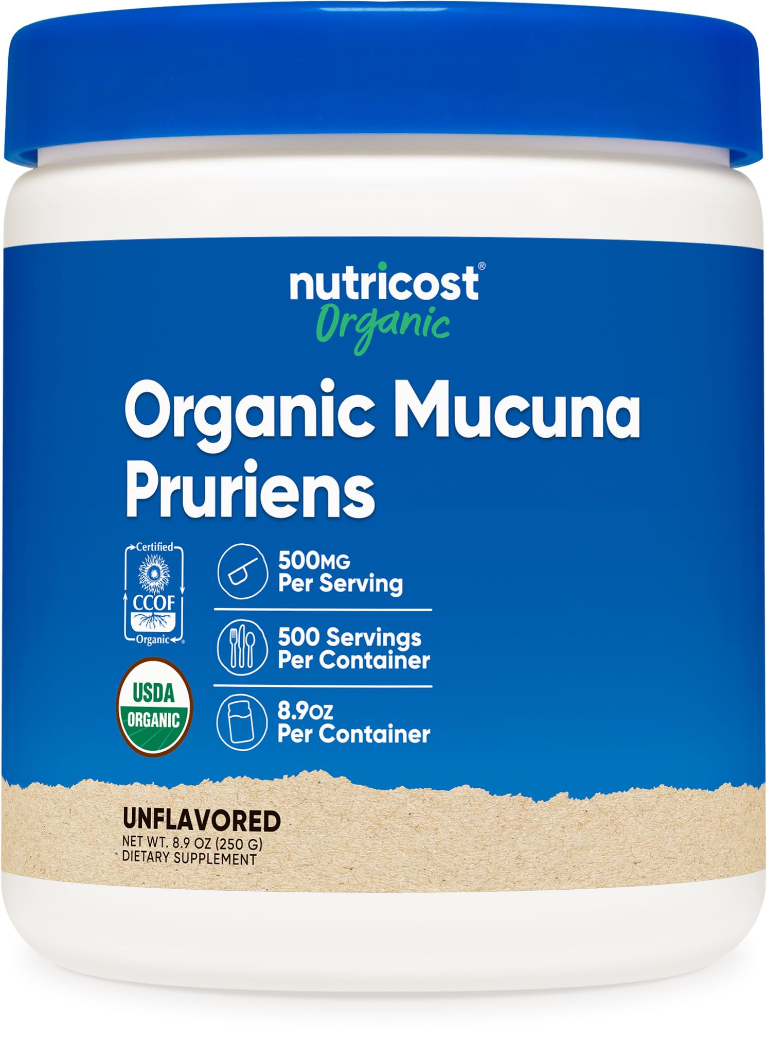 Nutricost Organic Mucuna Pruriens Powder bottle for daily use