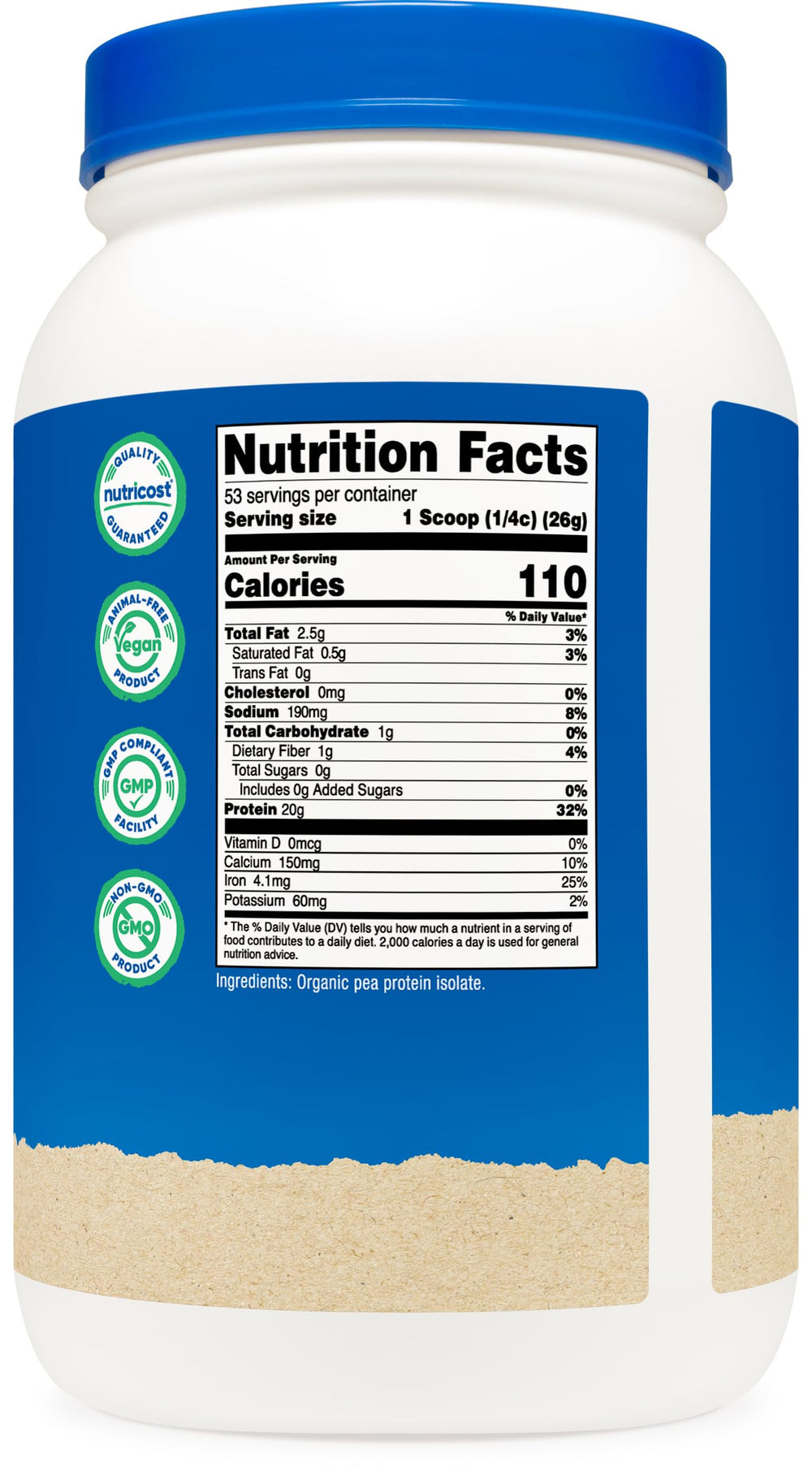 3rd party testing badge on Nutricost packaging