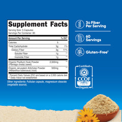 Organic psyllium husk ingredient label