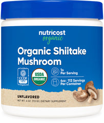 Nutricost Organic Shiitake Mushroom Powder bottle 4 oz
