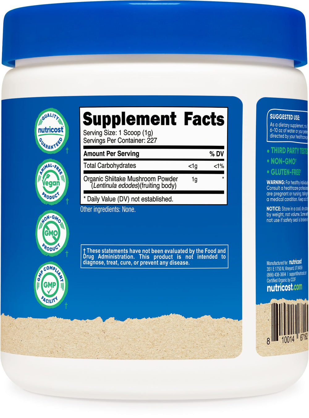 Packaging image highlighting GMP compliance and FDA-registered facility