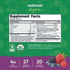 Individual Nutricost Super Greens Mixed Berry stickpack being opened