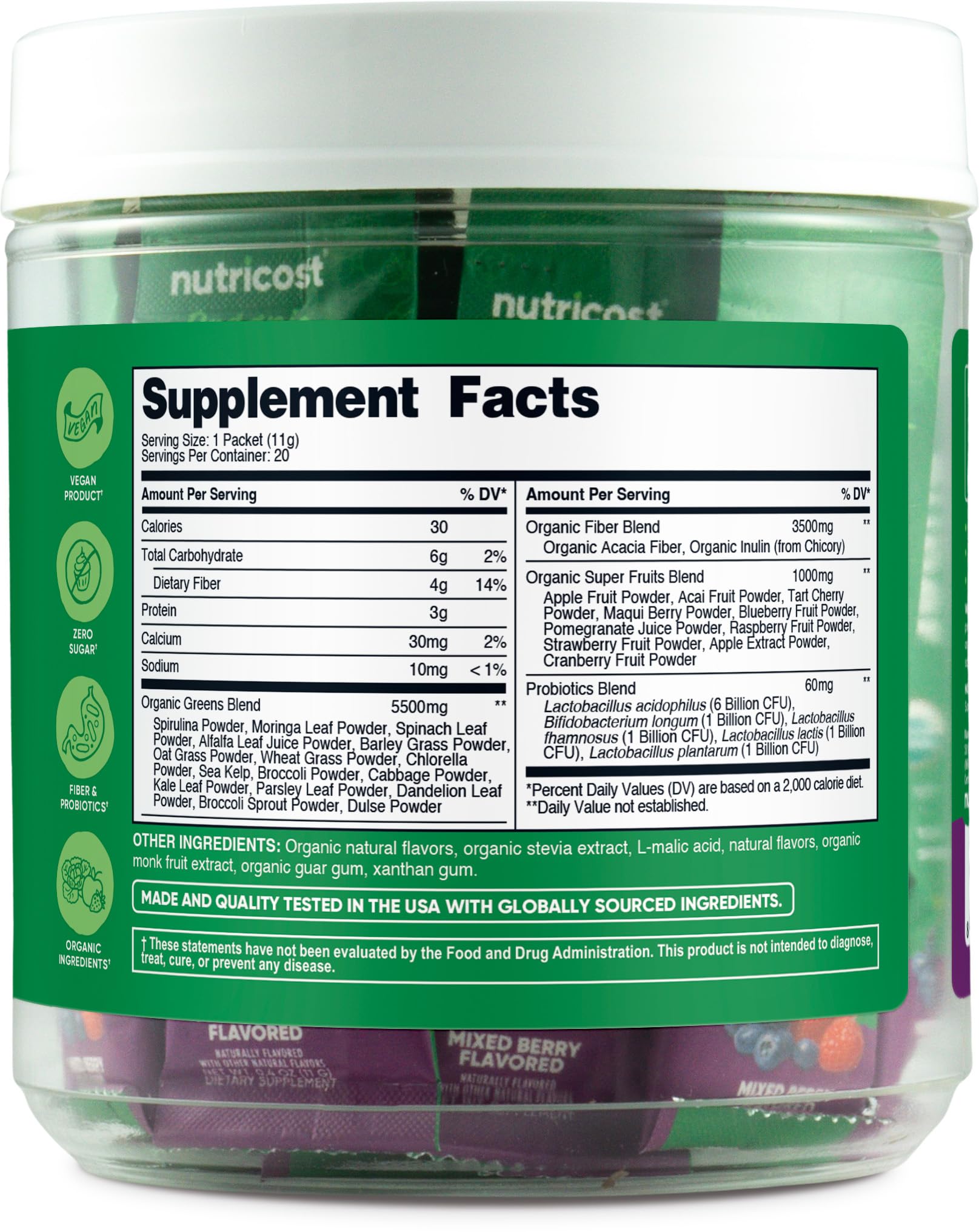 Healthy lifestyle with Nutricost Organic Super Greens Mixed Berry smoothie