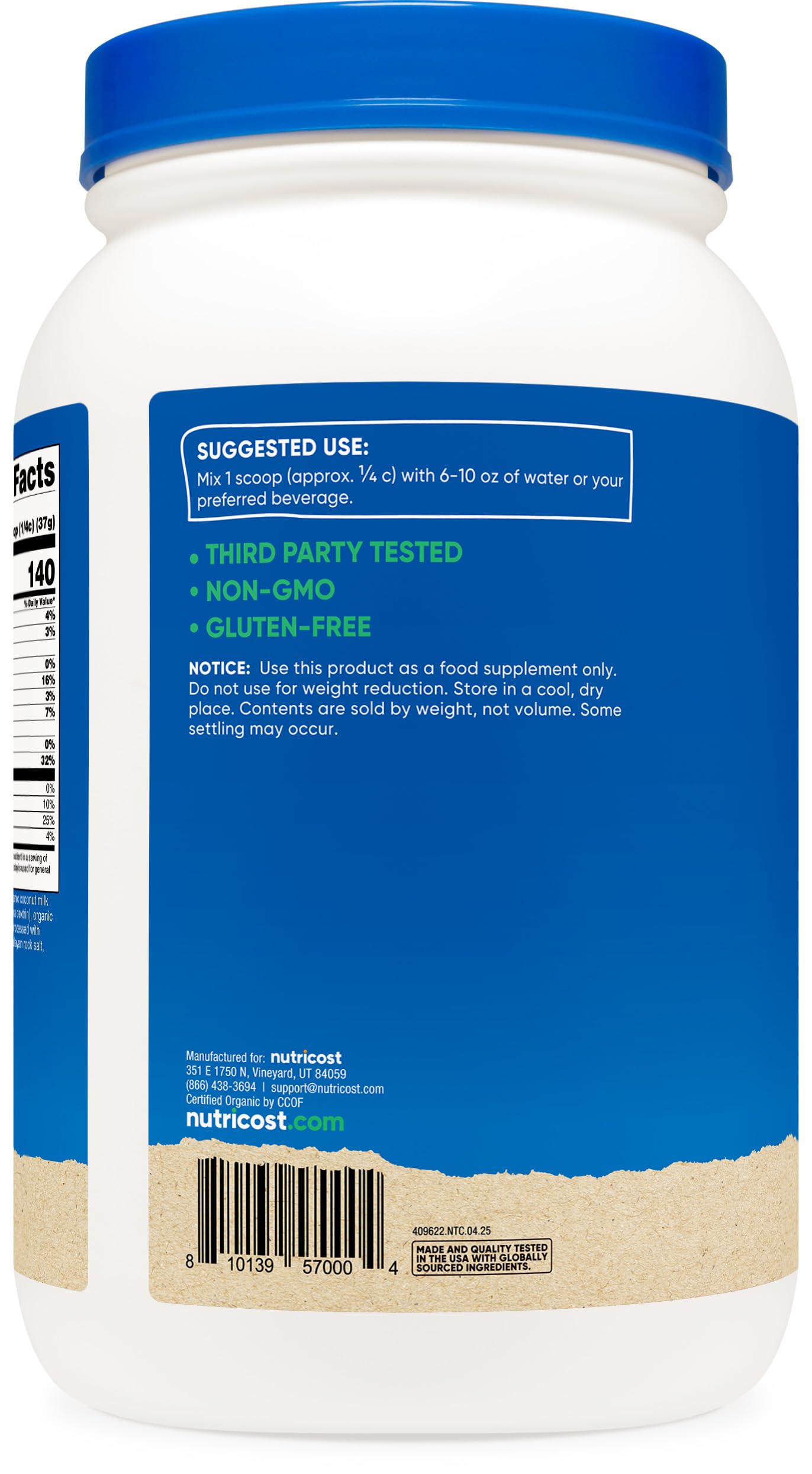 Nutricost Organic Vegan Protein Chocolate 2lb shake-prep for quick, satisfying meals.