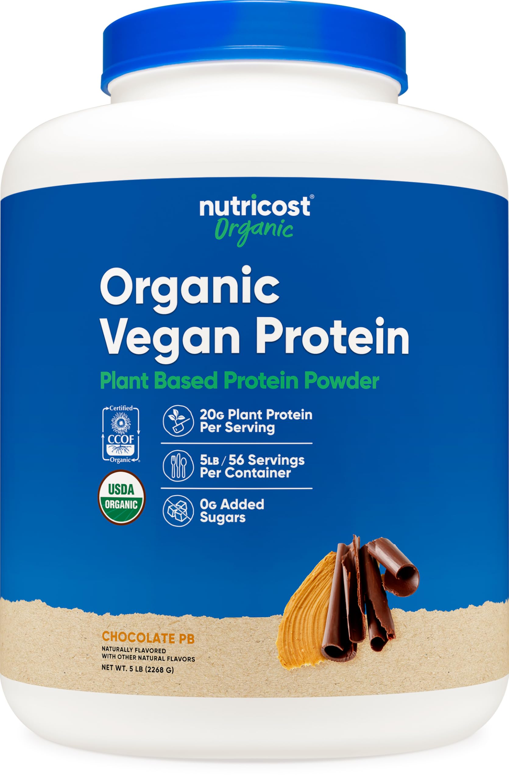 Nutricost organic vegan protein 5lb container for daily plant-based protein