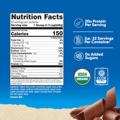 Nutricost Organic Whey Protein Double Chocolate powder close-up ideal for shakes.