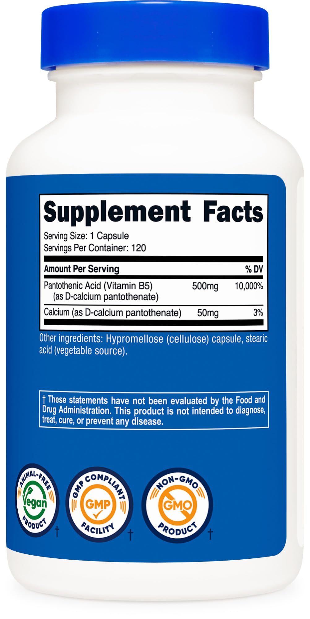 Non-GMO and Gluten Free nutrition supplement information card