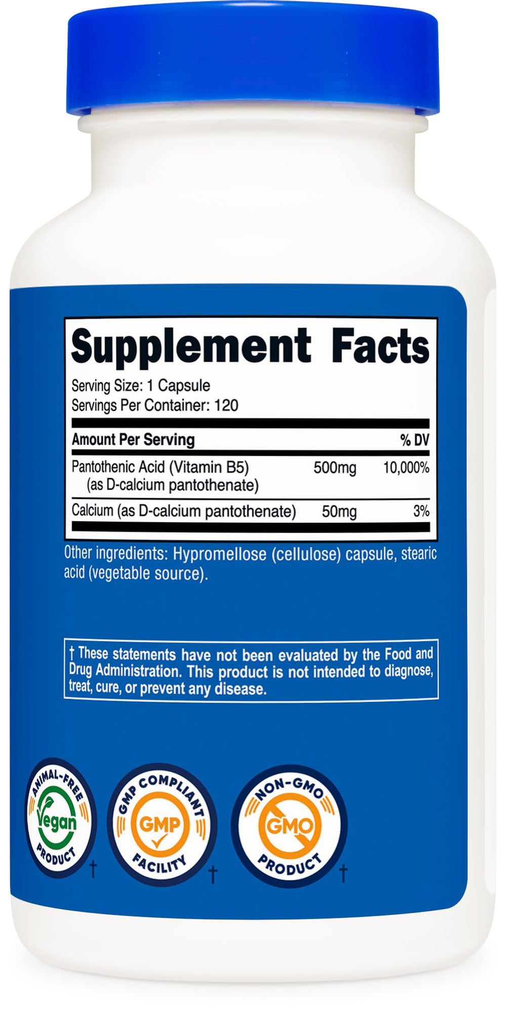 Non-GMO and Gluten Free nutrition supplement information card