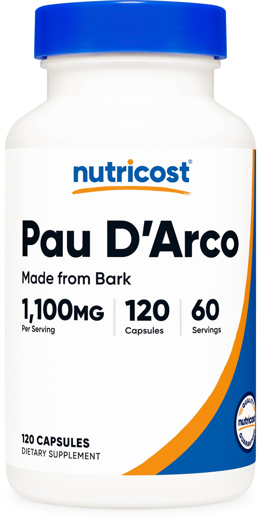 Nutricost Pau D'Arco Inner Bark 1100mg bottle with capsules