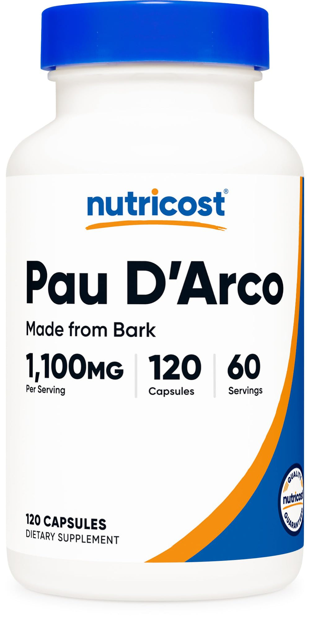 Nutricost Pau D'Arco Inner Bark 1100mg bottle with capsules
