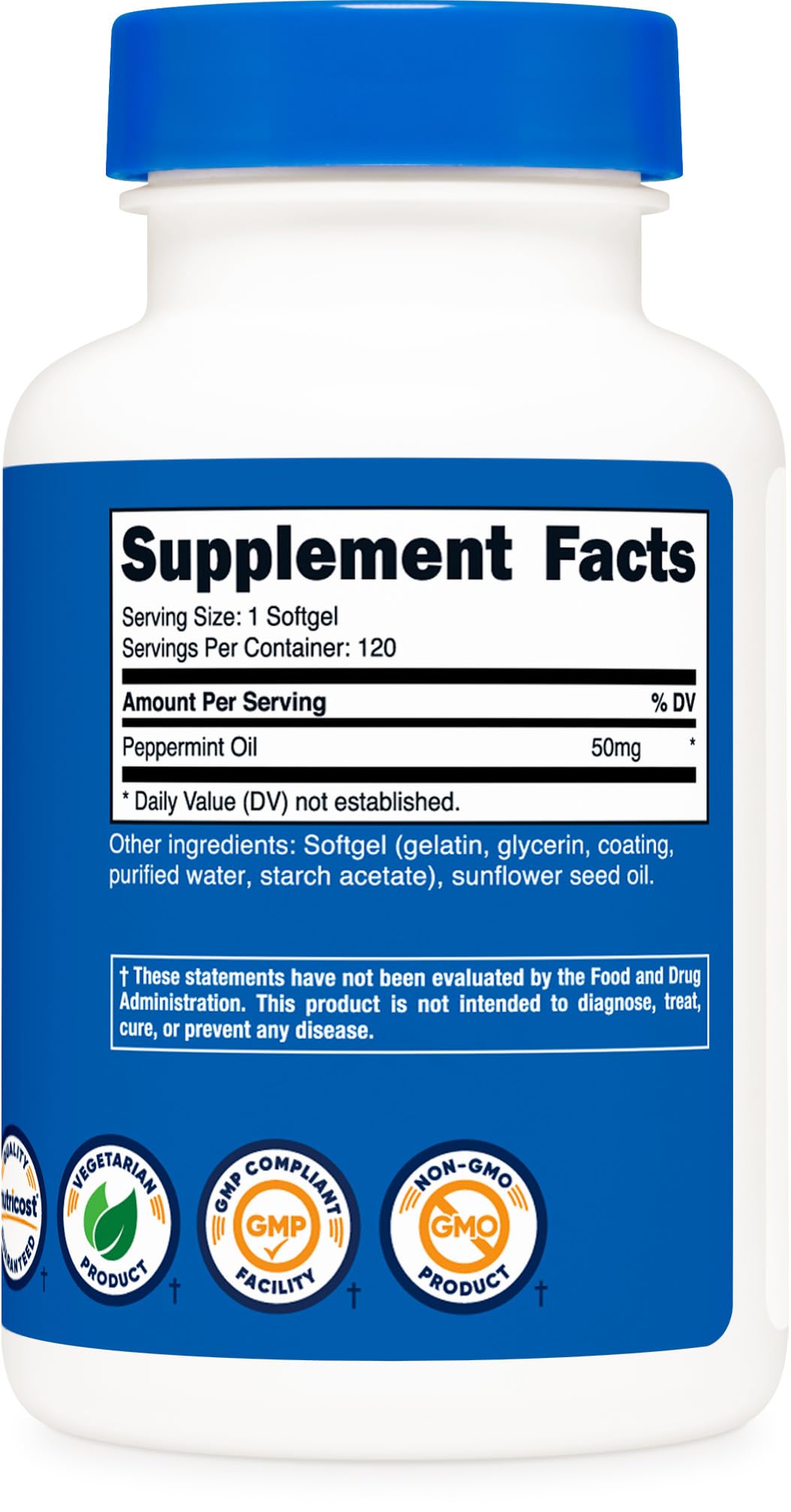 Third-party tested and GMP compliant seal on packaging