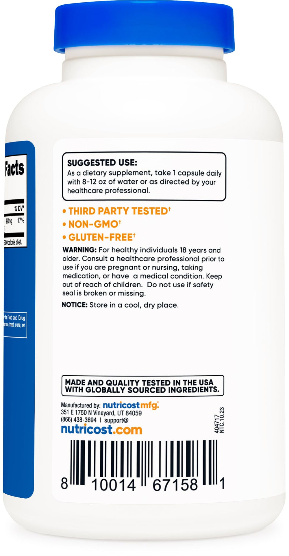 Nutricost pink Himalayan salt capsules bottle with packaging