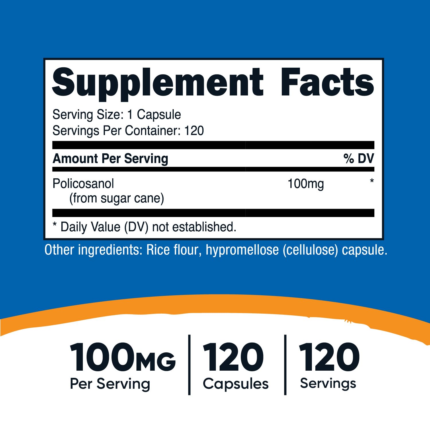 Policosanol 100mg capsules in bottle