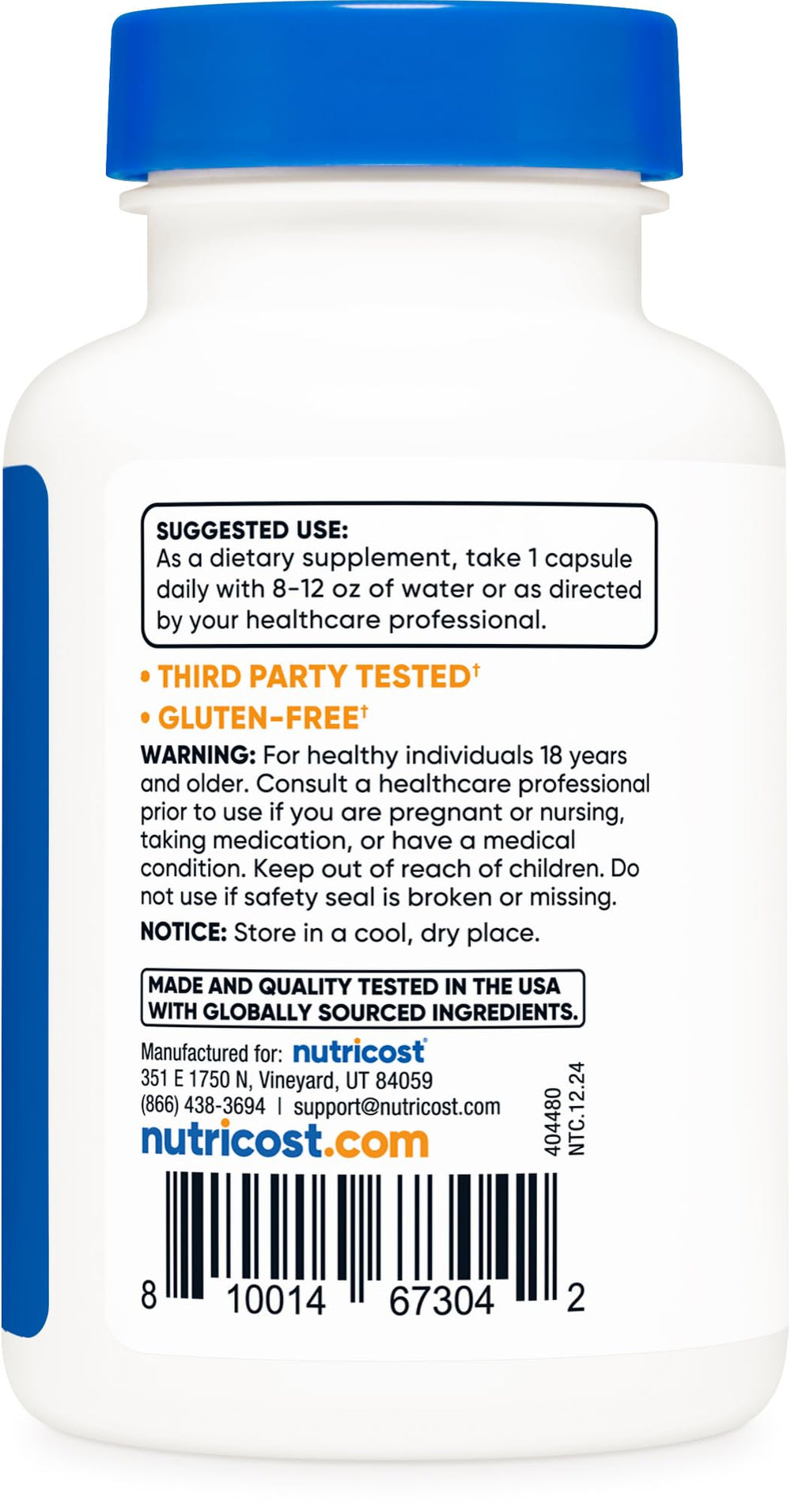 Nutricost Policosanol bottle displayed on white background