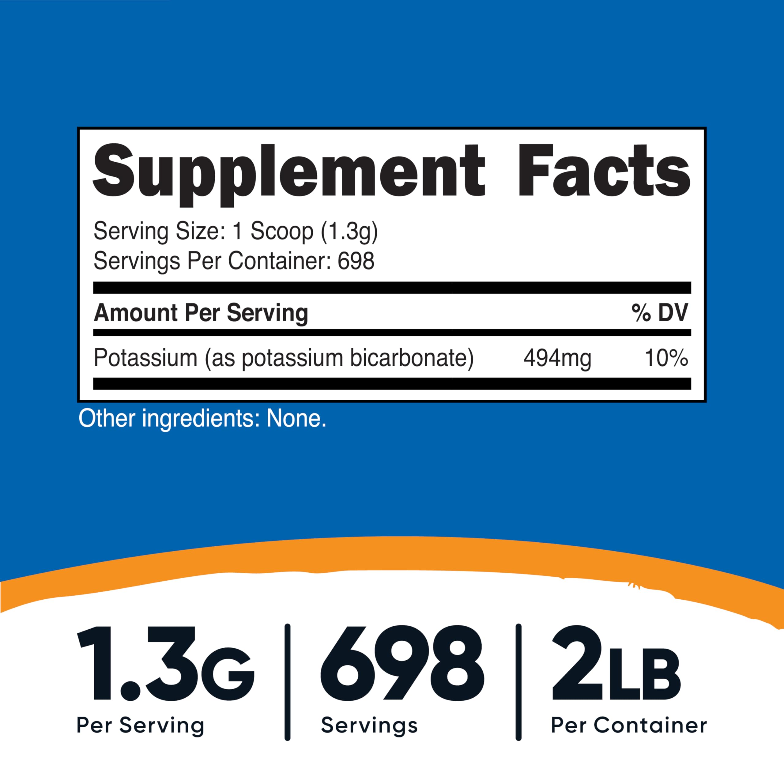 Back view of Nutricost Potassium Bicarbonate Powder 2 lb bottle