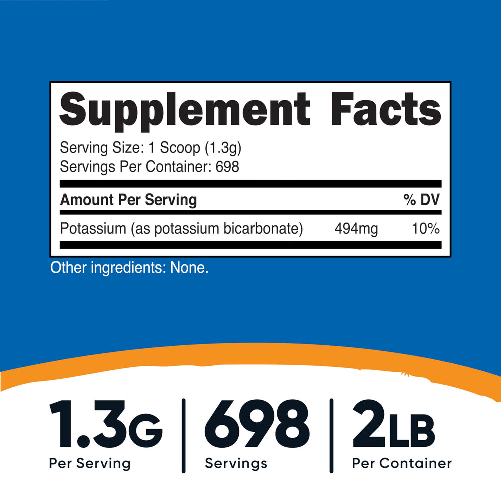 Back view of Nutricost Potassium Bicarbonate Powder 2 lb bottle