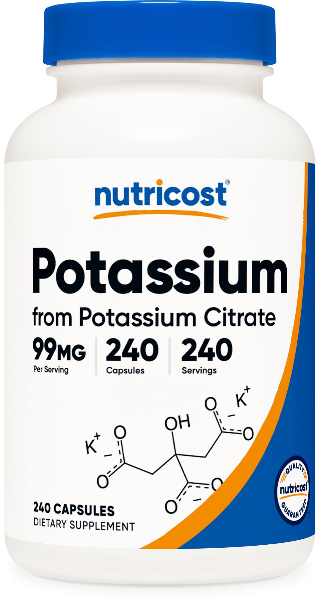 Nutricost Potassium Citrate 99mg bottle label